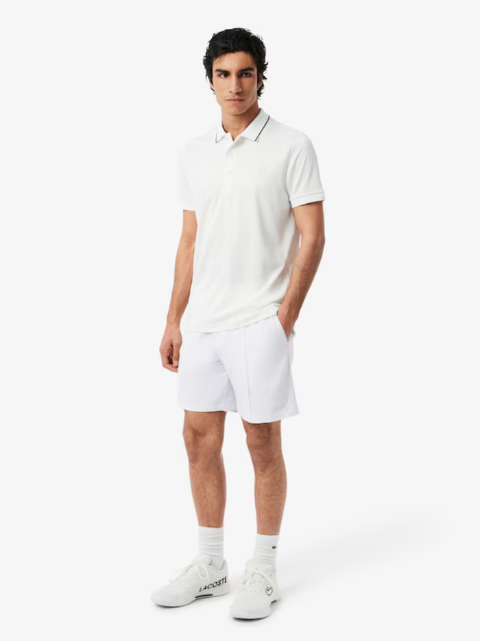 LACOSTE Tennis Heritage Ultra Dry Stretch Shorts White - MAISONDEFASHION.COM