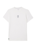 LACOSTE Tennis x Daniil Medvedev Ultra Dry T-shirt in White - front view showing performance design and iconic crocodile logo