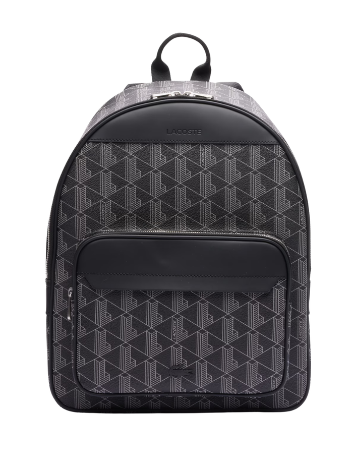 LACOSTE The Blend Backpack Monogram Black/Grey - MAISONDEFASHION.COM