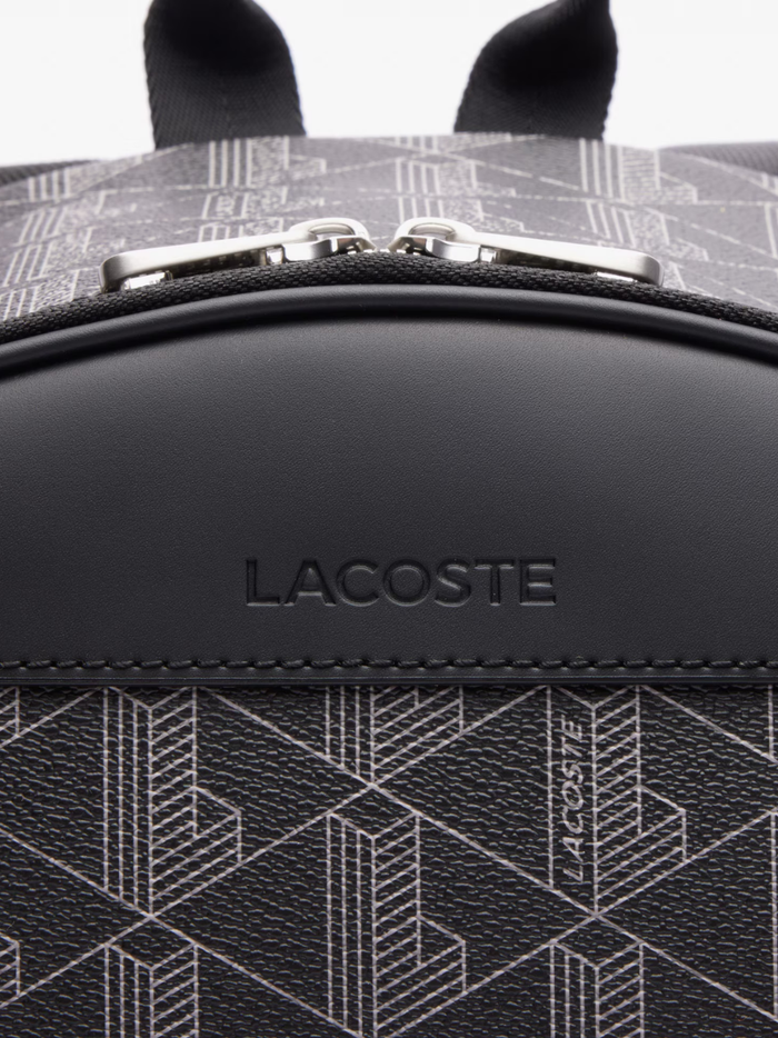 LACOSTE The Blend Backpack Monogram Black/Grey - MAISONDEFASHION.COM