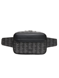 LACOSTE The Blend Belt Bag Monogram Black/Grey - MAISONDEFASHION.COM