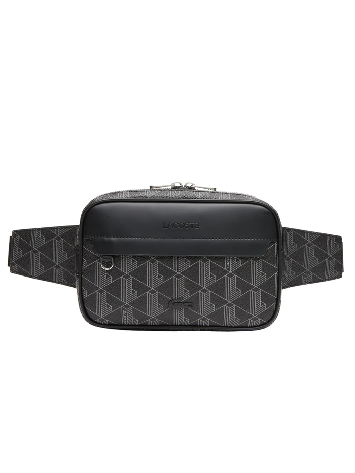 LACOSTE The Blend Belt Bag Monogram Black/Grey - MAISONDEFASHION.COM