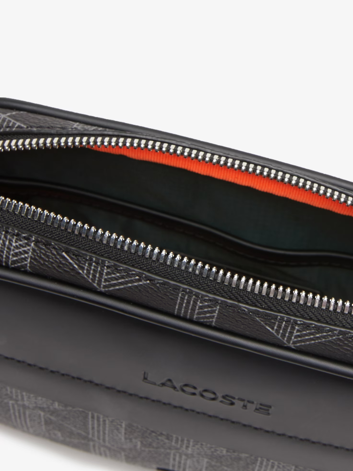 LACOSTE The Blend Belt Bag Monogram Black/Grey - MAISONDEFASHION.COM