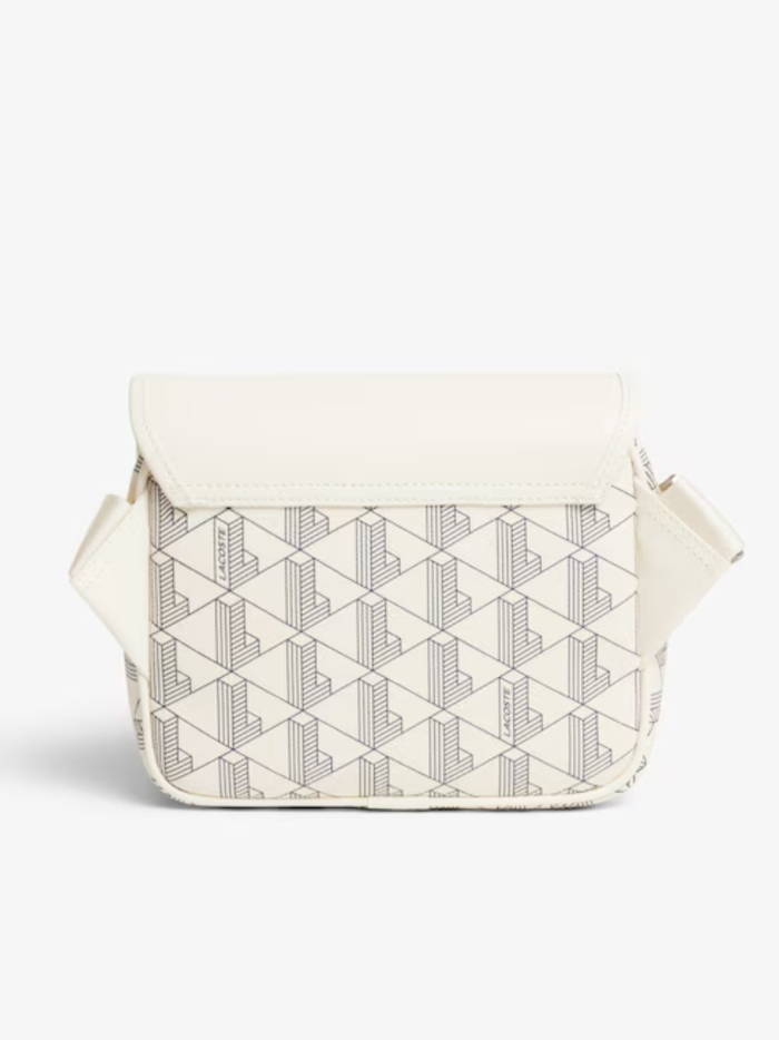 LACOSTE The Blend Clip Flap Satchel Mono Flour Navy - MAISONDEFASHION.COM