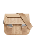 LACOSTE The Blend Clip Flap Satchel Tan - MAISONDEFASHION.COM