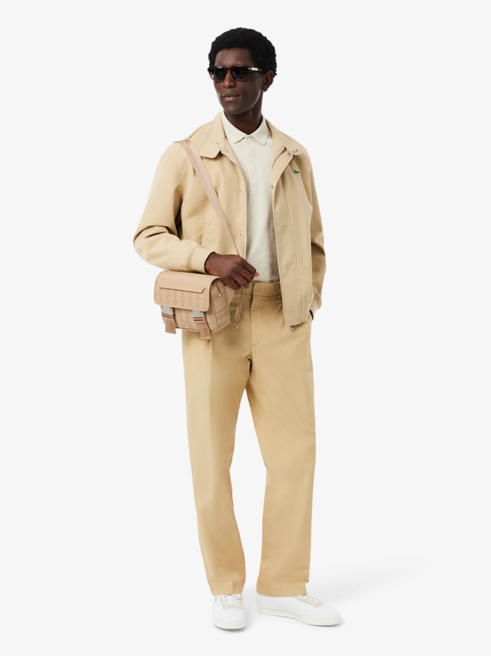 LACOSTE The Blend Clip Flap Satchel Tan - MAISONDEFASHION.COM