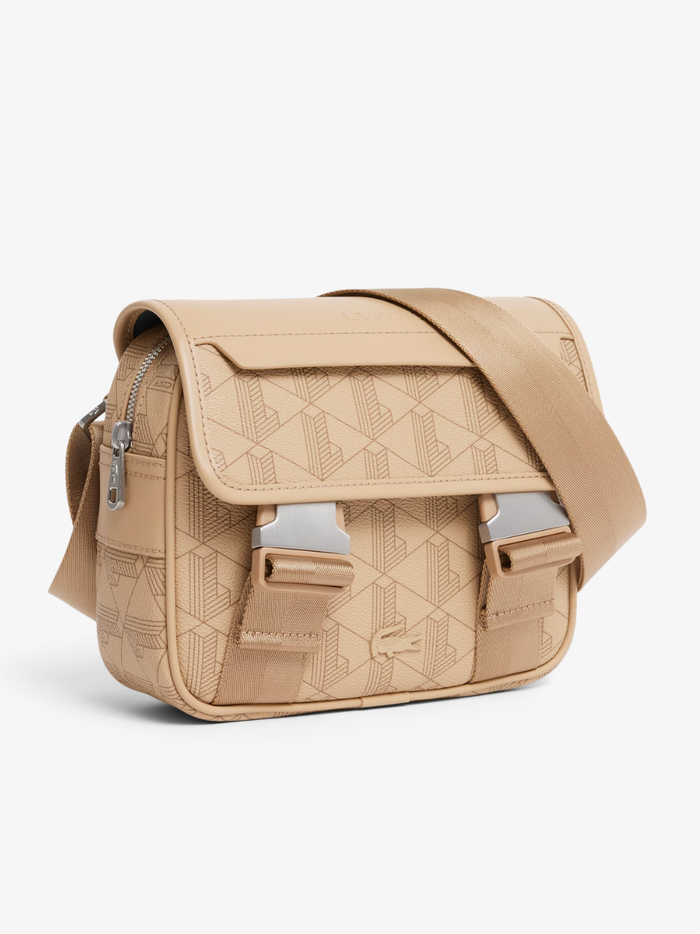 LACOSTE The Blend Clip Flap Satchel Tan - MAISONDEFASHION.COM