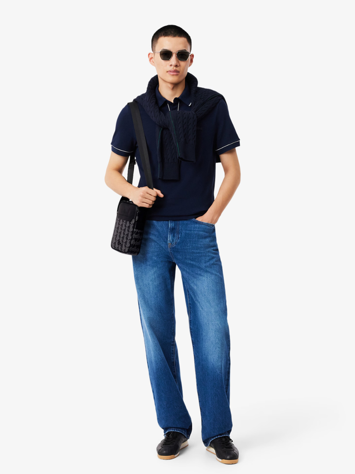 LACOSTE The Blend Satchel Monogram Black/Grey - MAISONDEFASHION.COM