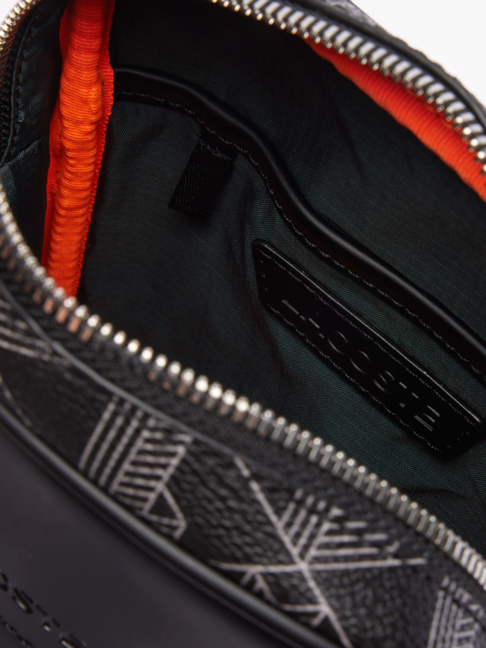 LACOSTE The Blend Satchel Monogram Black/Grey - MAISONDEFASHION.COM