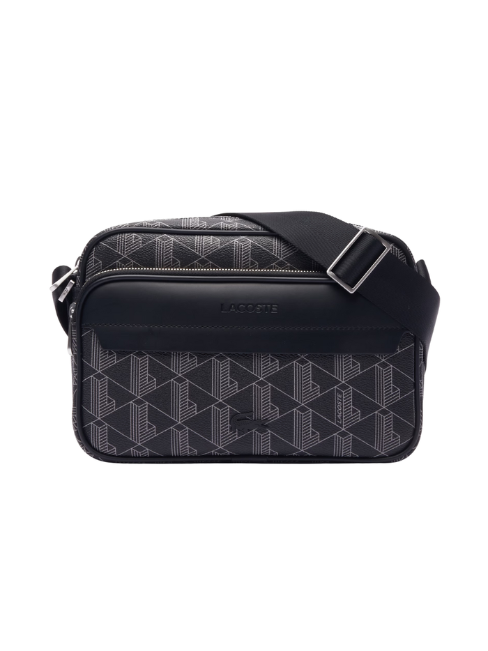 LACOSTE The Blend Shoulder Bag Monogram Black/Grey - MAISONDEFASHION.COM