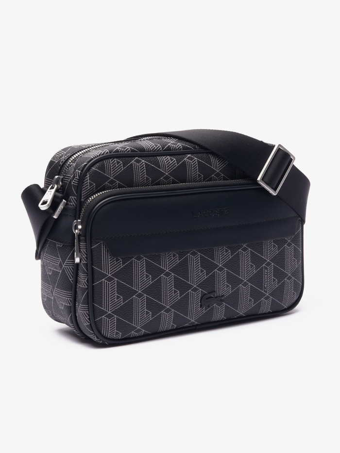 LACOSTE The Blend Shoulder Bag Monogram Black/Grey - MAISONDEFASHION.COM
