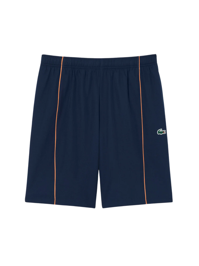 LACOSTE Trim Accent Diamond Taffeta Sport Shorts Midnight Blue - MAISONDEFASHION.COM