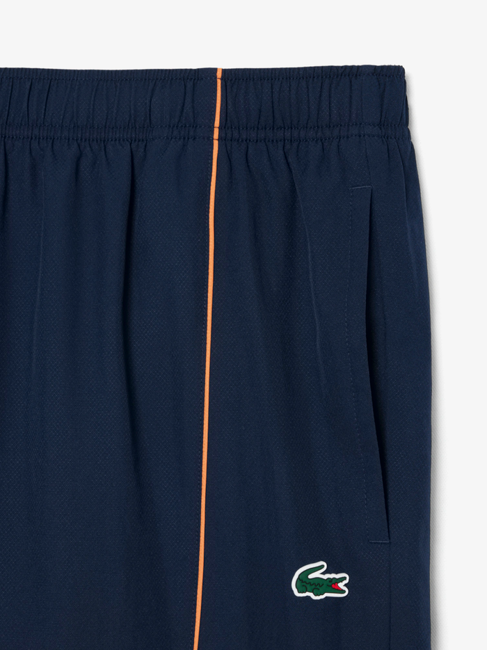 LACOSTE Trim Accent Diamond Taffeta Sport Shorts Midnight Blue - MAISONDEFASHION.COM