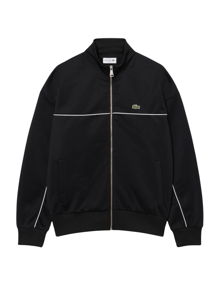 LACOSTE Trim Accent Zipped Sweatshirt Black