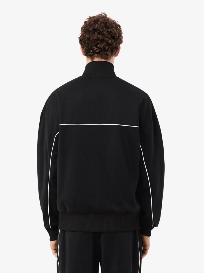 LACOSTE Trim Accent Zipped Sweatshirt Black