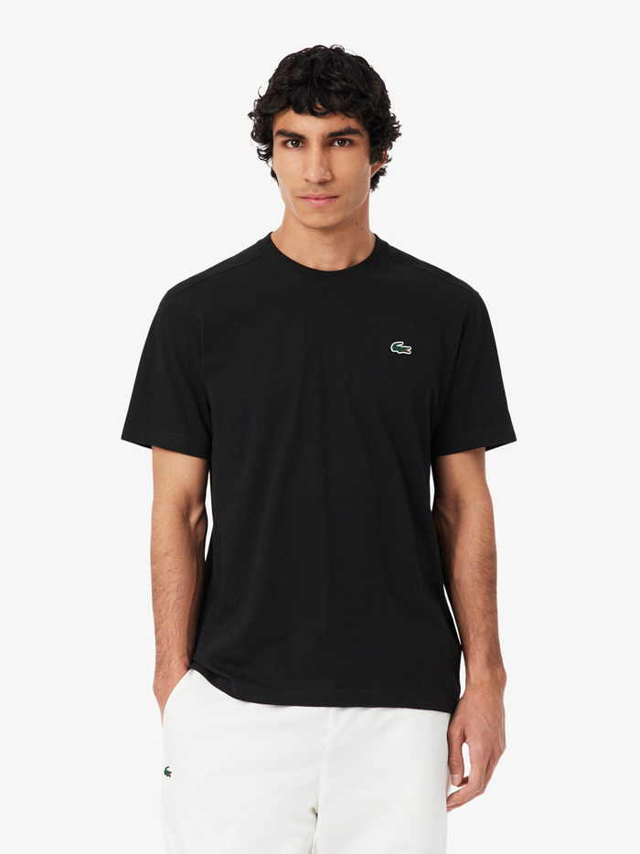 LACOSTE Ultra Dry Cotton Sport T-shirt Black - MAISONDEFASHION.COM