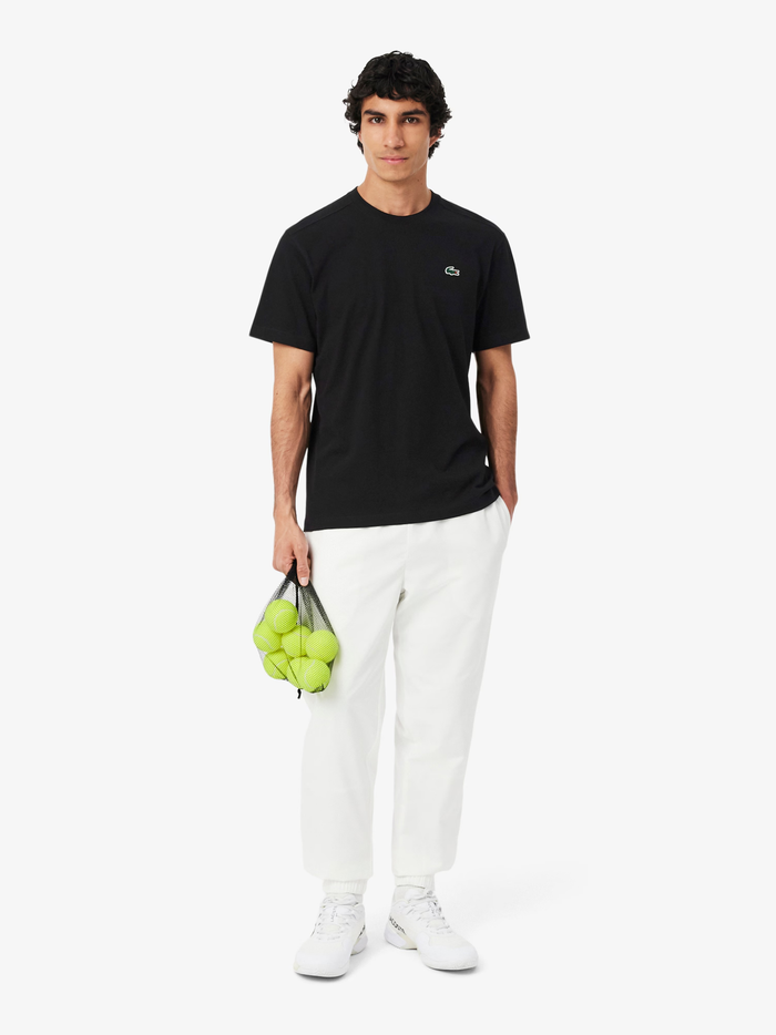 LACOSTE Ultra Dry Cotton Sport T-shirt Black - MAISONDEFASHION.COM