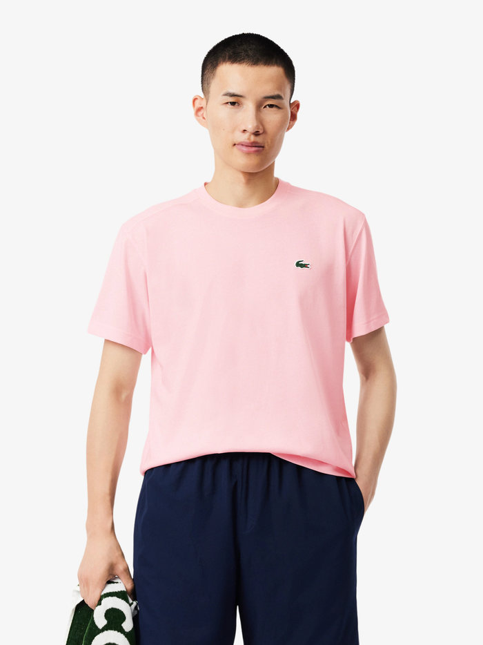 LACOSTE Ultra Dry Cotton Sport T-shirt Light Pink - MAISONDEFASHION.COM