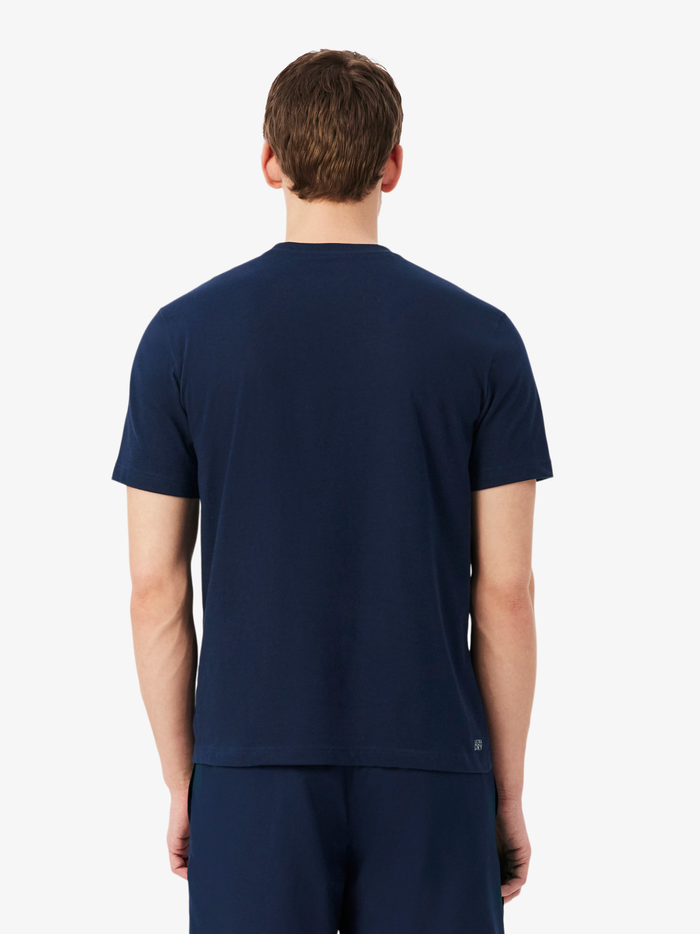 LACOSTE Ultra Dry Cotton Sport T-shirt Midnight Blue - MAISONDEFASHION.COM