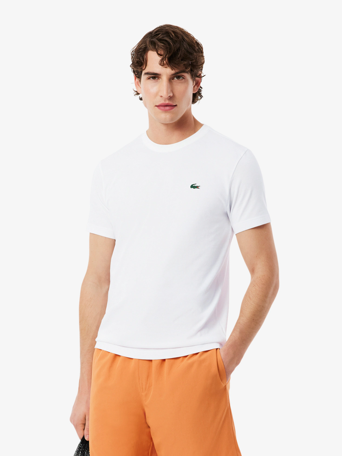 LACOSTE Ultra Dry Crocodile Graphic Sport T-shirt White - MAISONDEFASHION.COM