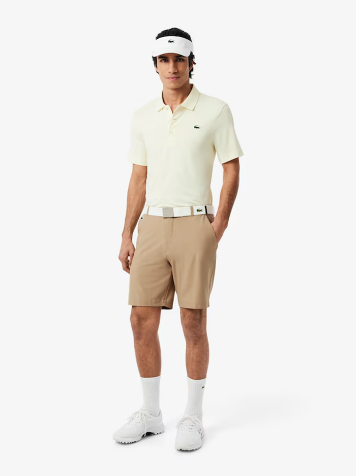 LACOSTE Ultra Dry Golf Shorts Beige - MAISONDEFASHION.COM