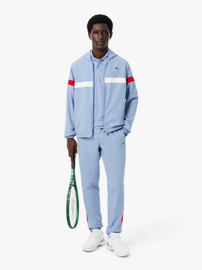 LACOSTE Ultra Dry Print Sport Polo Shirt Light Blue - MAISONDEFASHION.COM