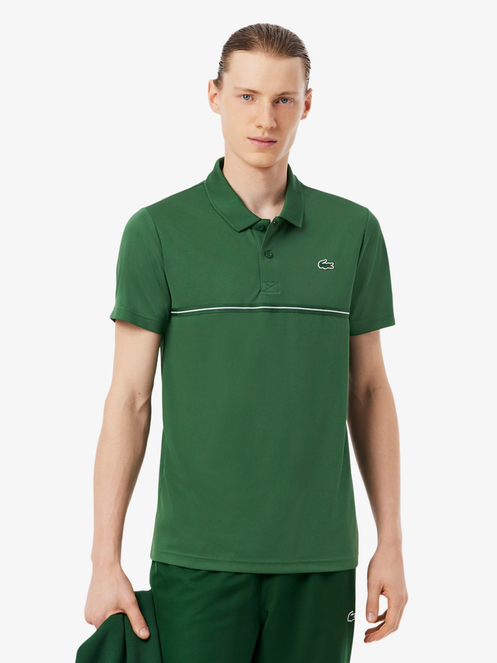 LACOSTE Ultra Dry Print Sport Polo Shirt Pine Green - MAISONDEFASHION.COM