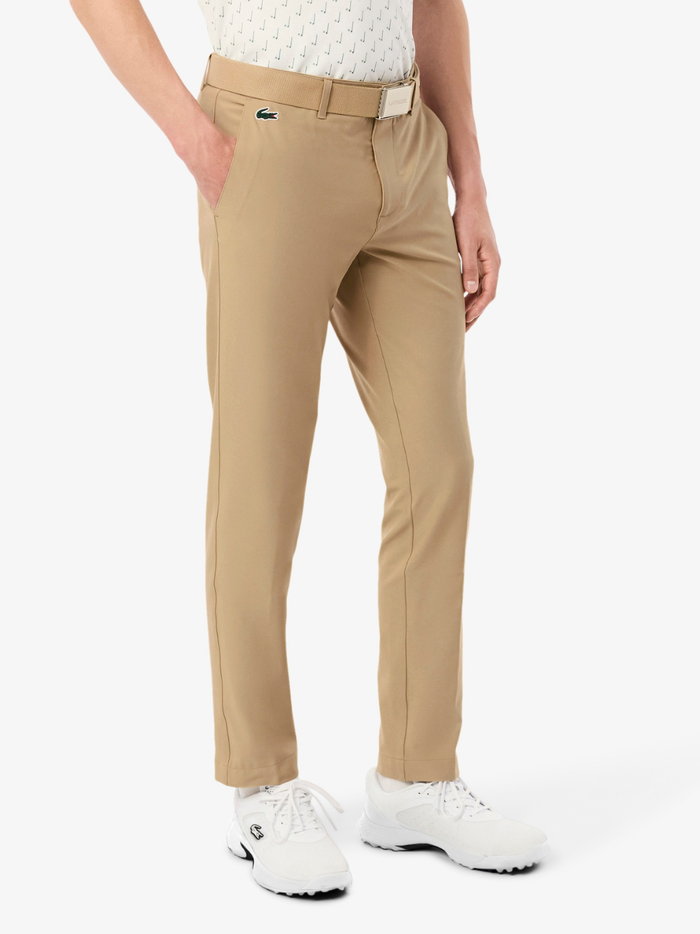 LACOSTE Ultra Dry Slim Fit Golf Pants Beige - MAISONDEFASHION.COM