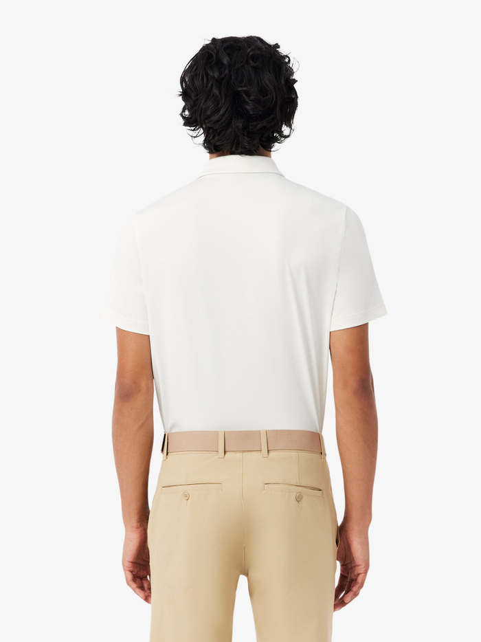 LACOSTE Ultra Dry Stretch Colour-Block Golf Polo Shirt White/Beige - MAISONDEFASHION.COM