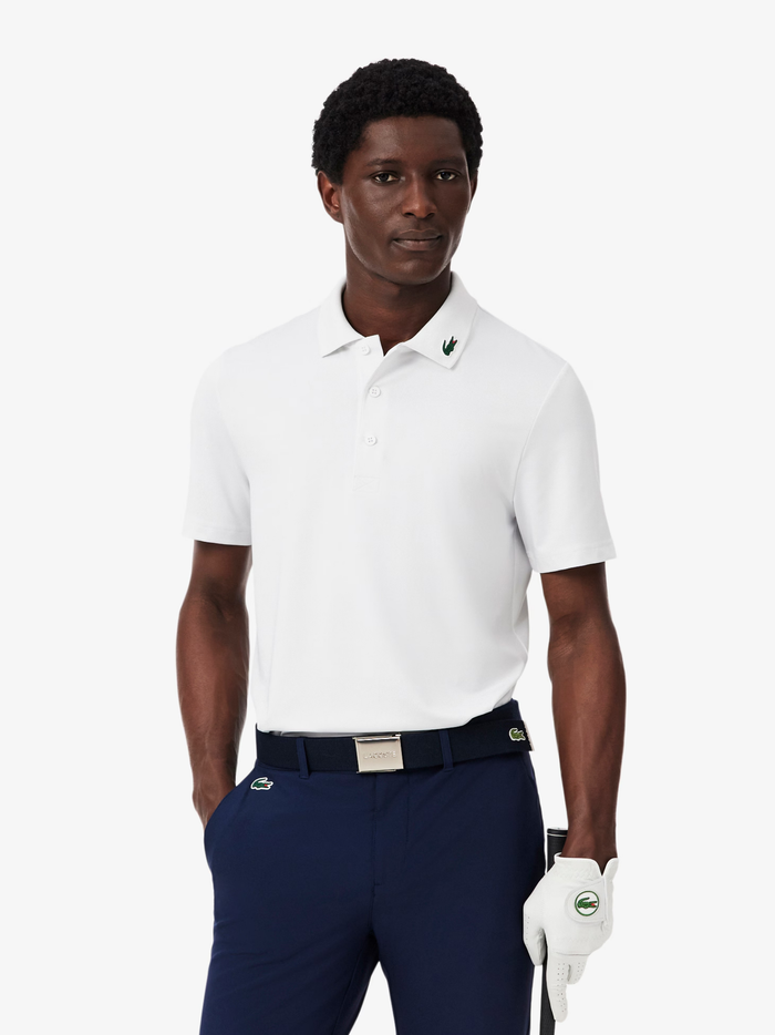 LACOSTE Ultra Dry Stretch Golf Polo Shirt White - MAISONDEFASHION.COM