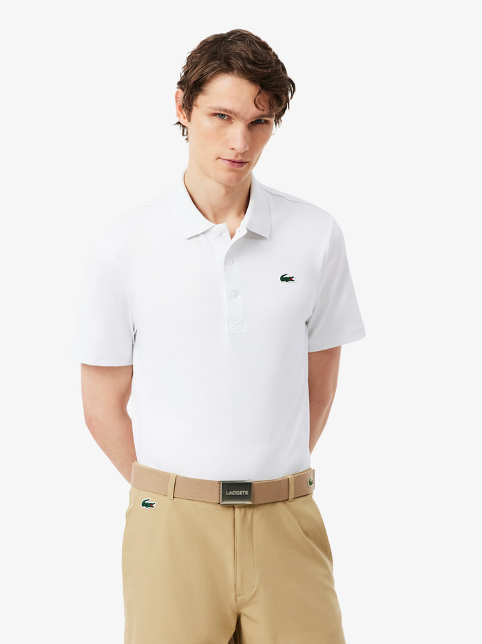 LACOSTE Ultra Dry Stretch Golf Polo Shirt White - MAISONDEFASHION.COM