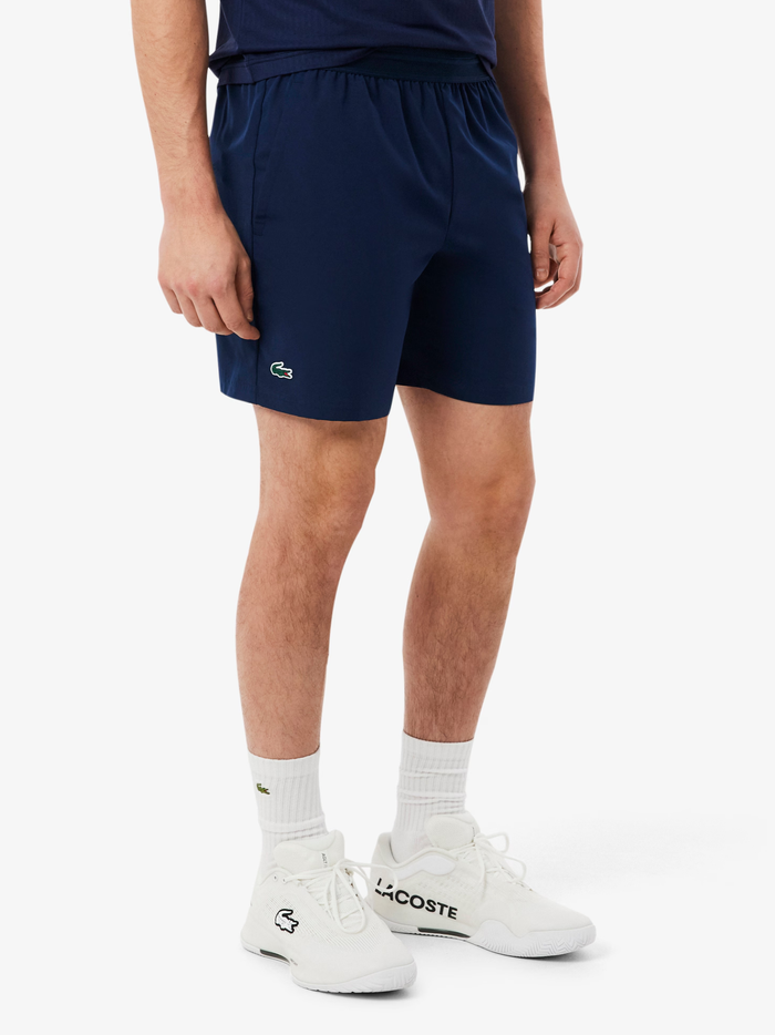 LACOSTE Ultra Dry Stretch Tennis Shorts Midnight Blue - MAISONDEFASHION.COM
