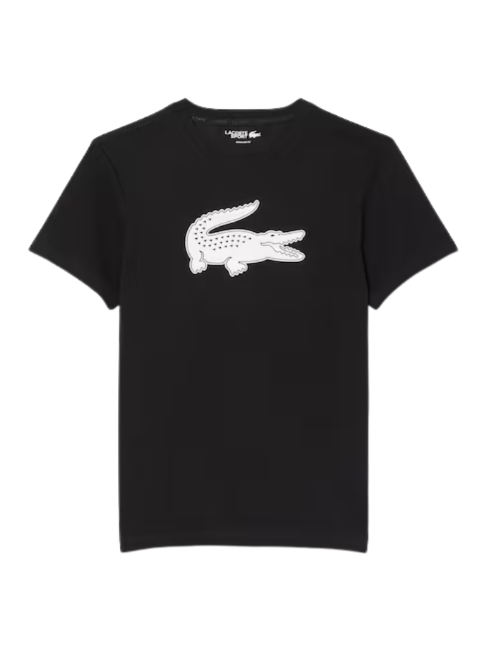 LACOSTE Ultra Dry XXL Logo Sport T-shirt Black - MAISONDEFASHION.COM