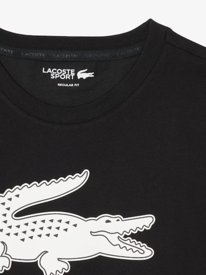 LACOSTE Ultra Dry XXL Logo Sport T-shirt Black - MAISONDEFASHION.COM