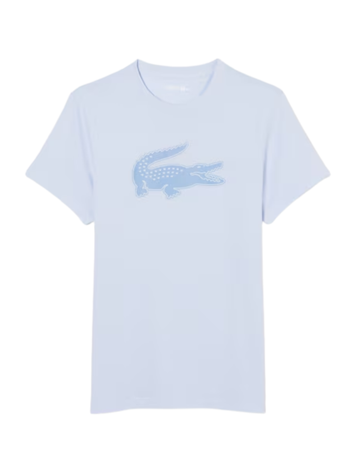 LACOSTE Ultra Dry XXL Logo Sport T-shirt Light Blue - MAISONDEFASHION.COM
