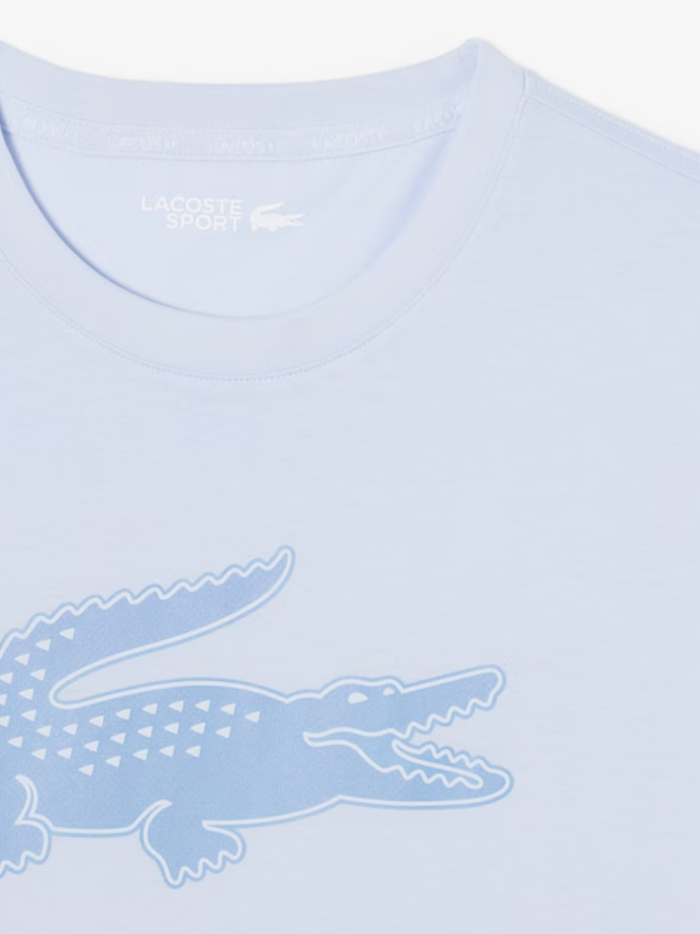 LACOSTE Ultra Dry XXL Logo Sport T-shirt Light Blue - MAISONDEFASHION.COM