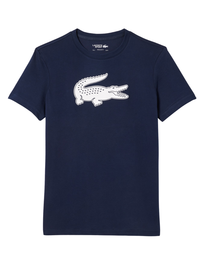 LACOSTE Ultra Dry XXL Logo Sport T-shirt Navy - MAISONDEFASHION.COM