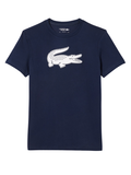 LACOSTE Ultra Dry XXL Logo Sport T-shirt Navy - MAISONDEFASHION.COM