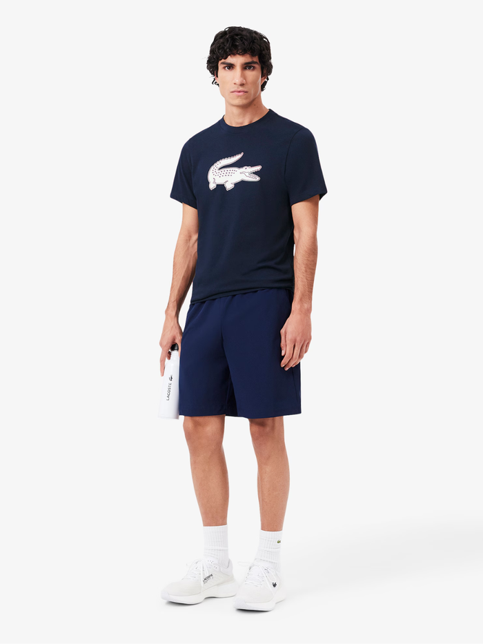LACOSTE Ultra Dry XXL Logo Sport T-shirt Navy - MAISONDEFASHION.COM