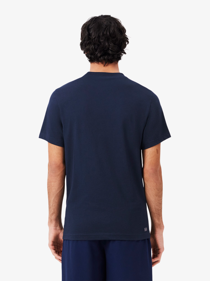 LACOSTE Ultra Dry XXL Logo Sport T-shirt Navy - MAISONDEFASHION.COM