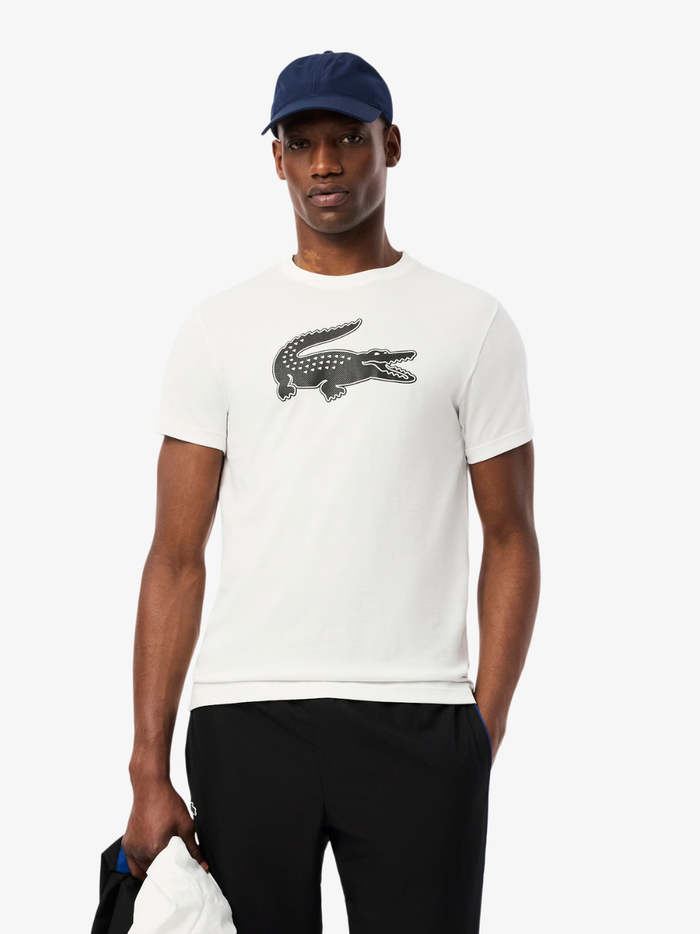 LACOSTE Ultra Dry XXL Logo Sport T-shirt White - MAISONDEFASHION.COM