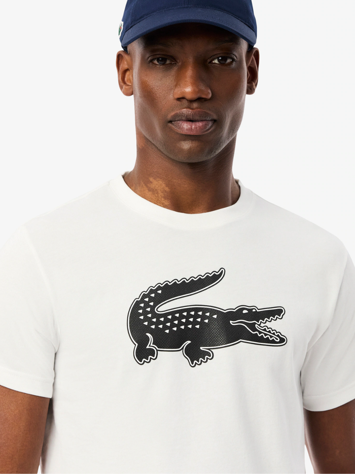 LACOSTE Ultra Dry XXL Logo Sport T-shirt White - MAISONDEFASHION.COM