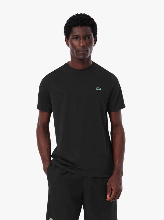 LACOSTE UV Protect Lightweight Stretch Sport T-Shirt Black - MAISONDEFASHION.COM