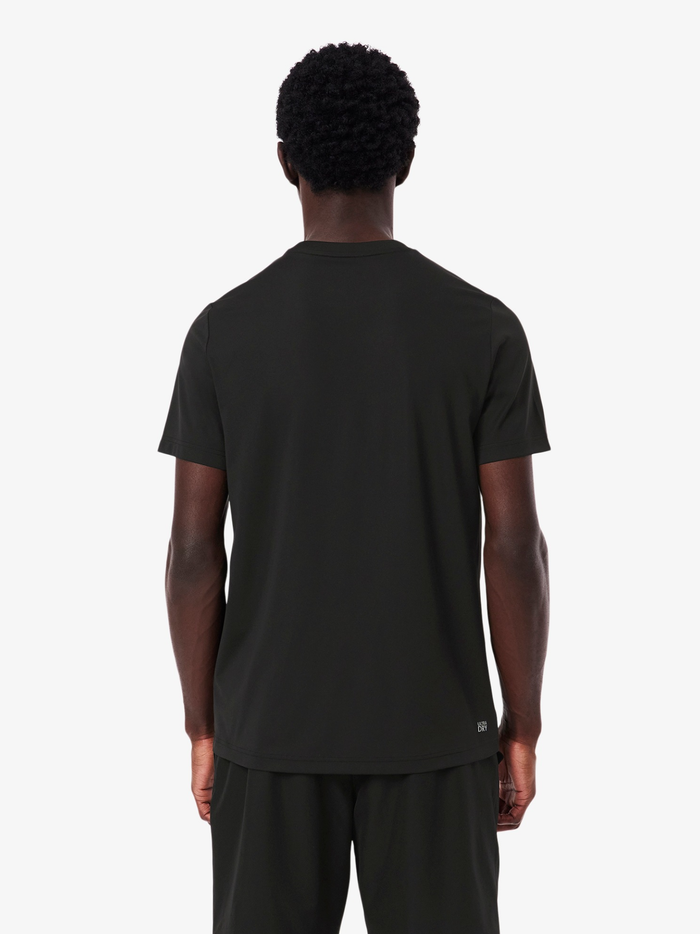 LACOSTE UV Protect Lightweight Stretch Sport T-Shirt Black - MAISONDEFASHION.COM