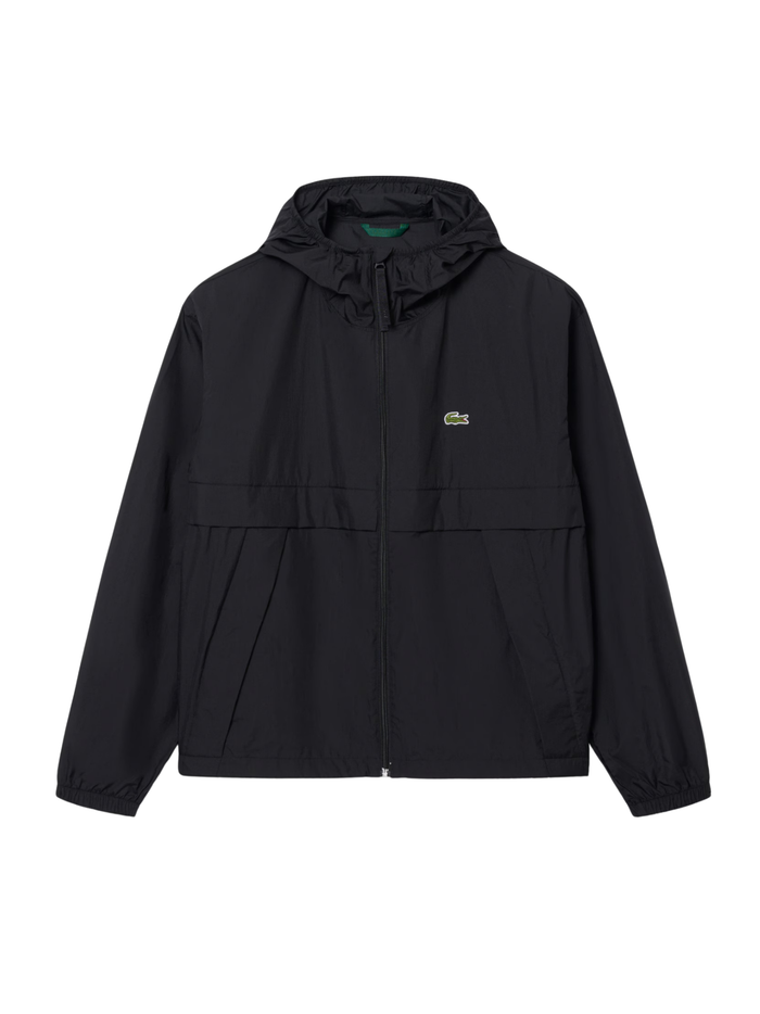 LACOSTE Water-Repellent Lightweight Packable Jacket Black - MAISONDEFASHION.COM