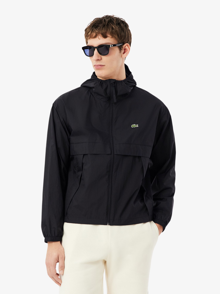 LACOSTE Water-Repellent Lightweight Packable Jacket Black - MAISONDEFASHION.COM