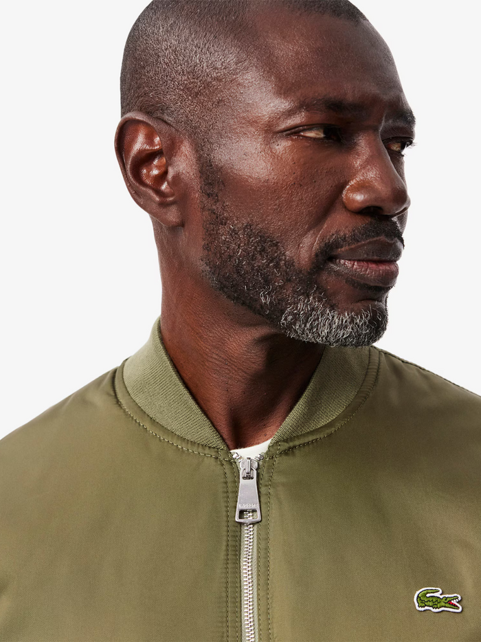 LACOSTE Water-Repellent Padded Bomber Jacket Green - MAISONDEFASHION.COM