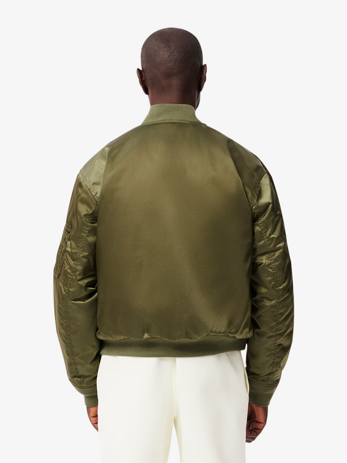 LACOSTE Water-Repellent Padded Bomber Jacket Green - MAISONDEFASHION.COM