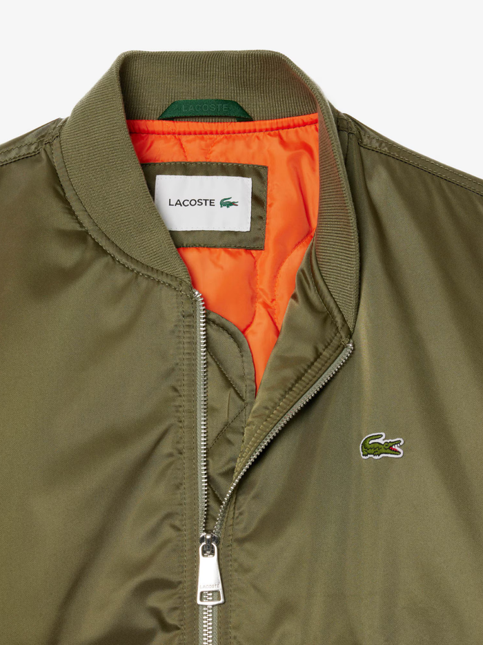 LACOSTE Water-Repellent Padded Bomber Jacket Green - MAISONDEFASHION.COM