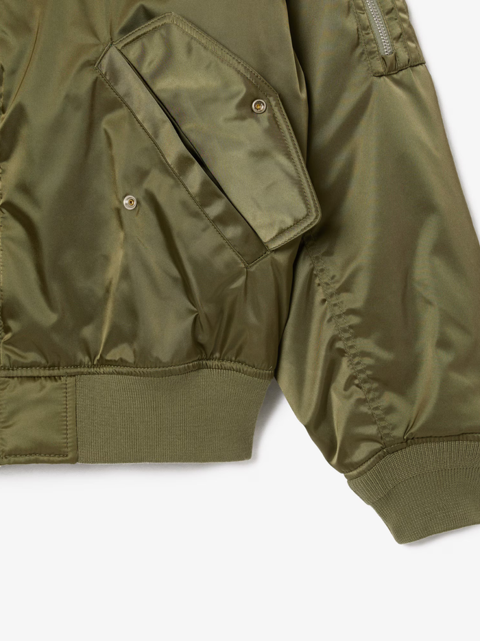 LACOSTE Water-Repellent Padded Bomber Jacket Green - MAISONDEFASHION.COM